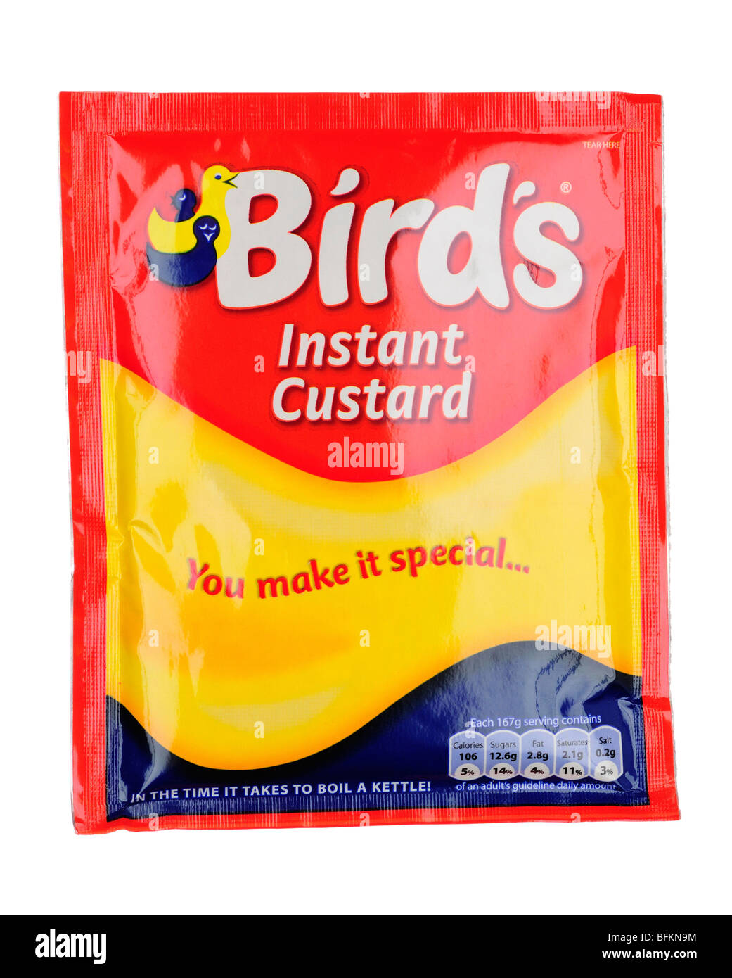 Paket von Vögel Instant-Pudding - Okt 2009 Stockfoto
