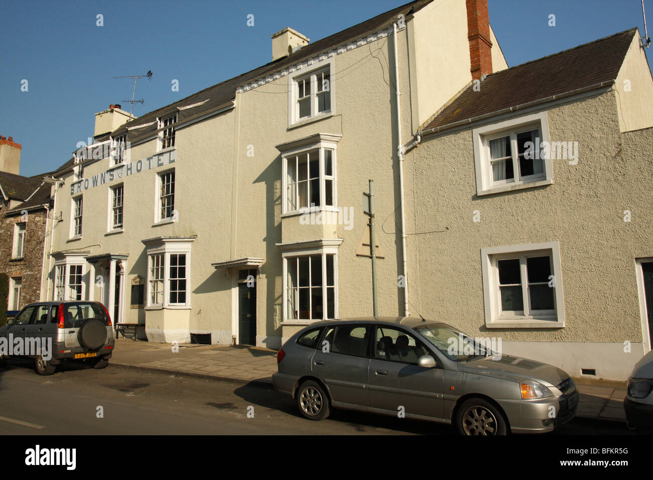 Browns Hotel frequentiert ein Pub früher Dichter Dylan Thomas, Laugharne, Carmarthenshire, South.Wales, U.K Stockfoto