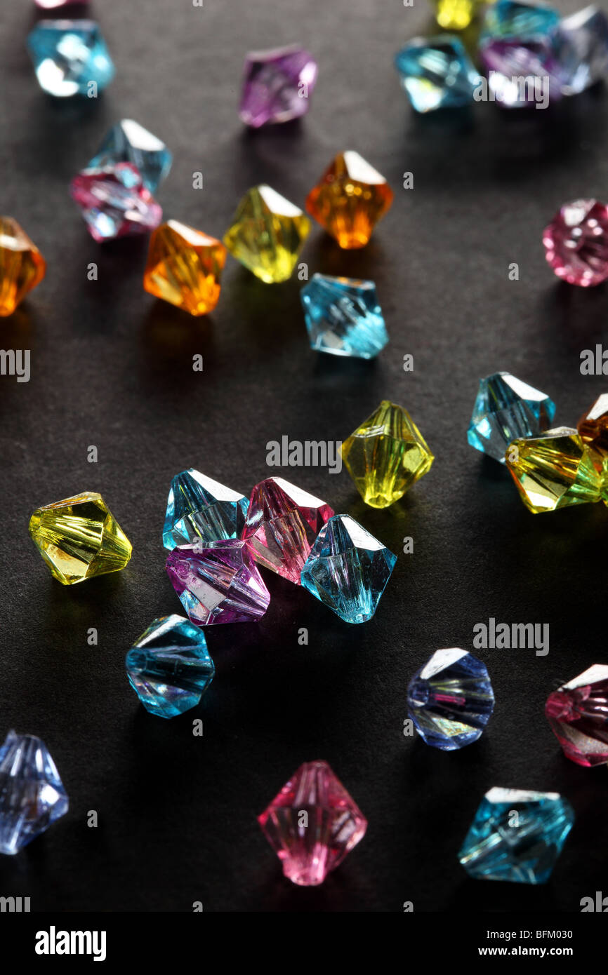bunte Glasperlen Stockfoto
