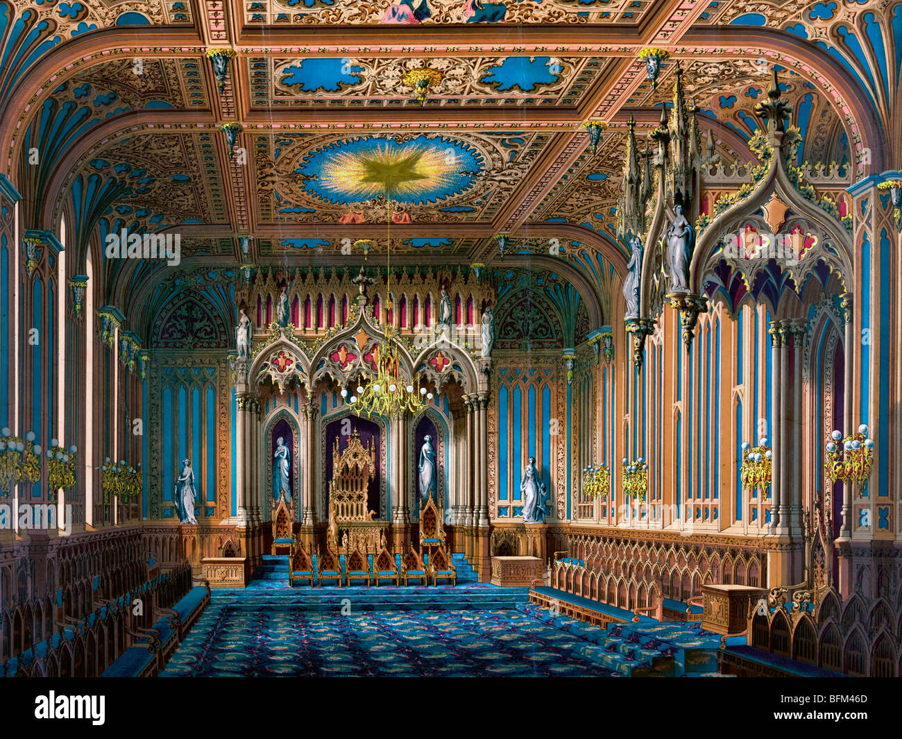 Grand Lodge Zimmer des neuen Masonic Hall, Chestnut Street Philadelphia, ca. 1855 Stockfoto