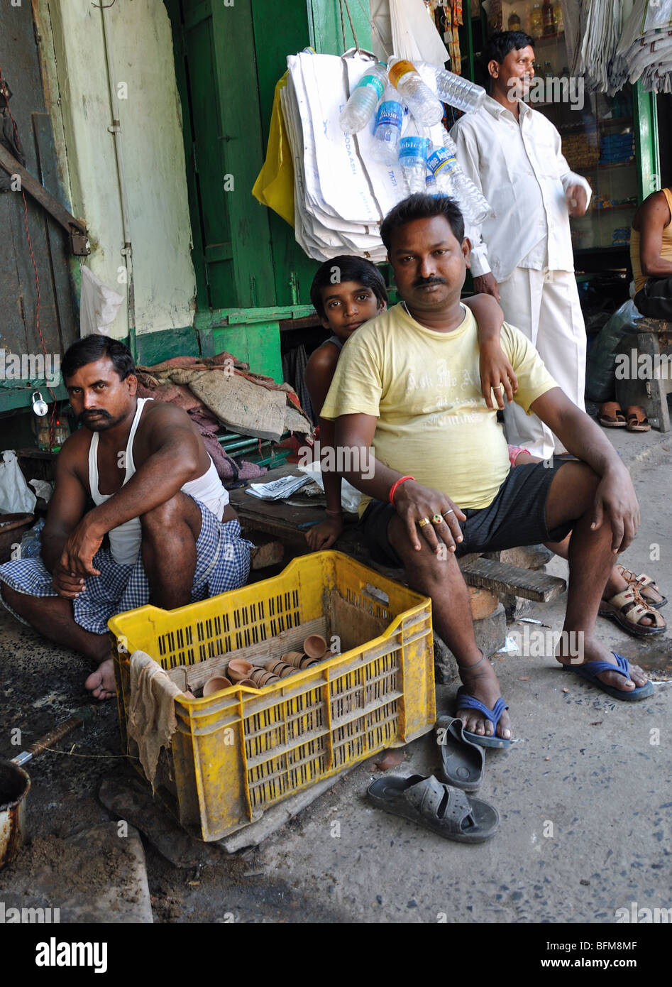 Der Blumenmarkt, Malik Ghat, Kalkutta oder Kalkutta, Westbengalen, Indien Stockfoto