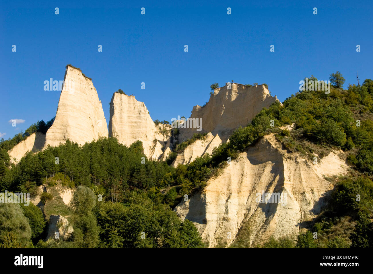 Sand Pyramiden natürliche Felsformation Melnik in Bulgarien des Pirin-Gebirges Stockfoto