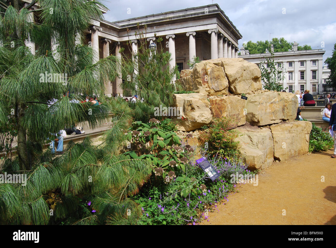 British Museum chinesische Garten klassische Säulen Stockfoto