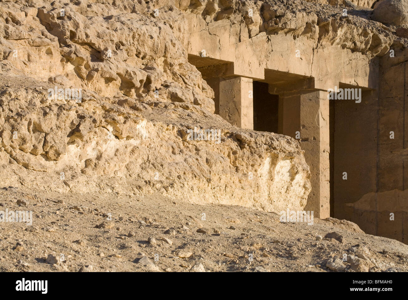 Die Felsengräber von Beni Hassan zwischen Minya und Mallawi, Mittelägypten Stockfoto