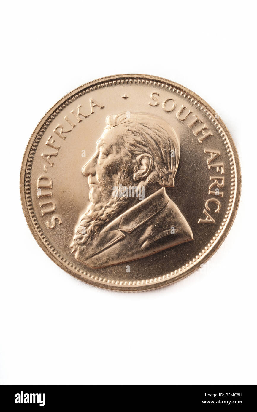 South African geprägten Krügerrand 1 Unze Anlagegold Medaille. Stockfoto