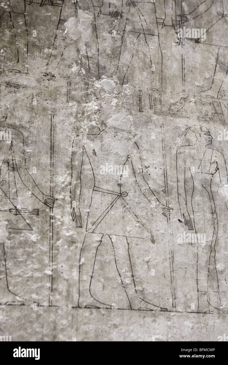 Entwürfe für die Reliefs in der Gräber bei Meir, North West Of Assyut in Mittelägypten gezeichnet Stockfoto