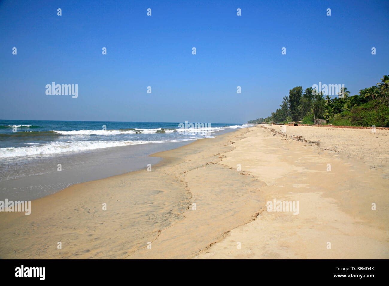 Ein Strand von Devbagtarkarli, Konkan, Maharashtra Stockfoto
