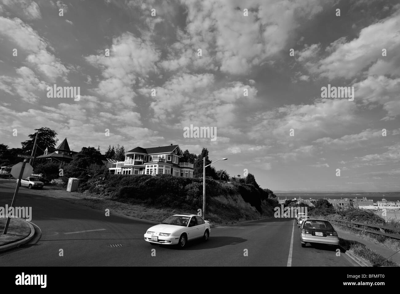 Eine Straße in Port Townsend im Staat Washington, USA Stockfoto