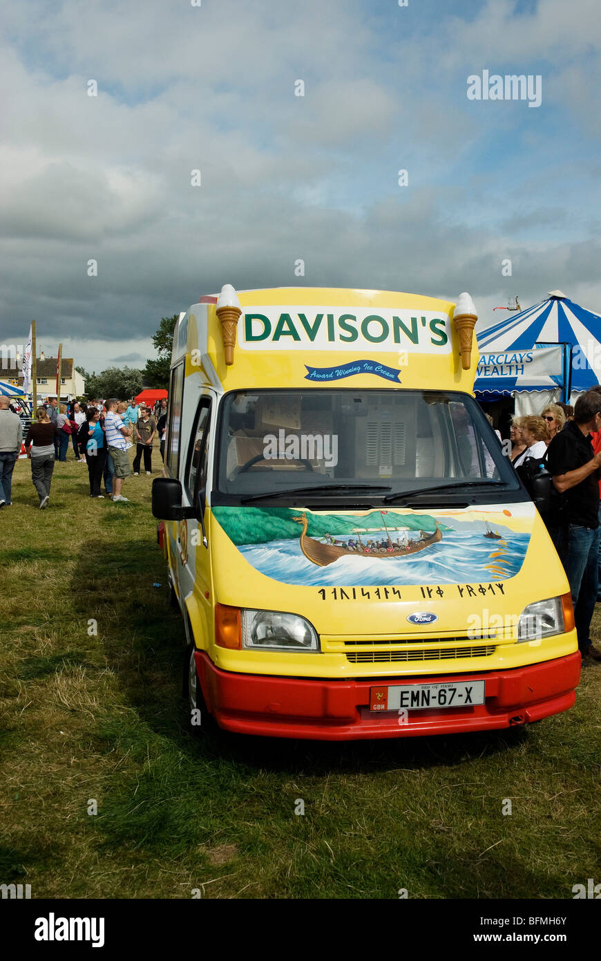 Davison ist die lokale Manx Ice Cream in der sle of man auf einer Landwirtschaftsmesse Stockfoto