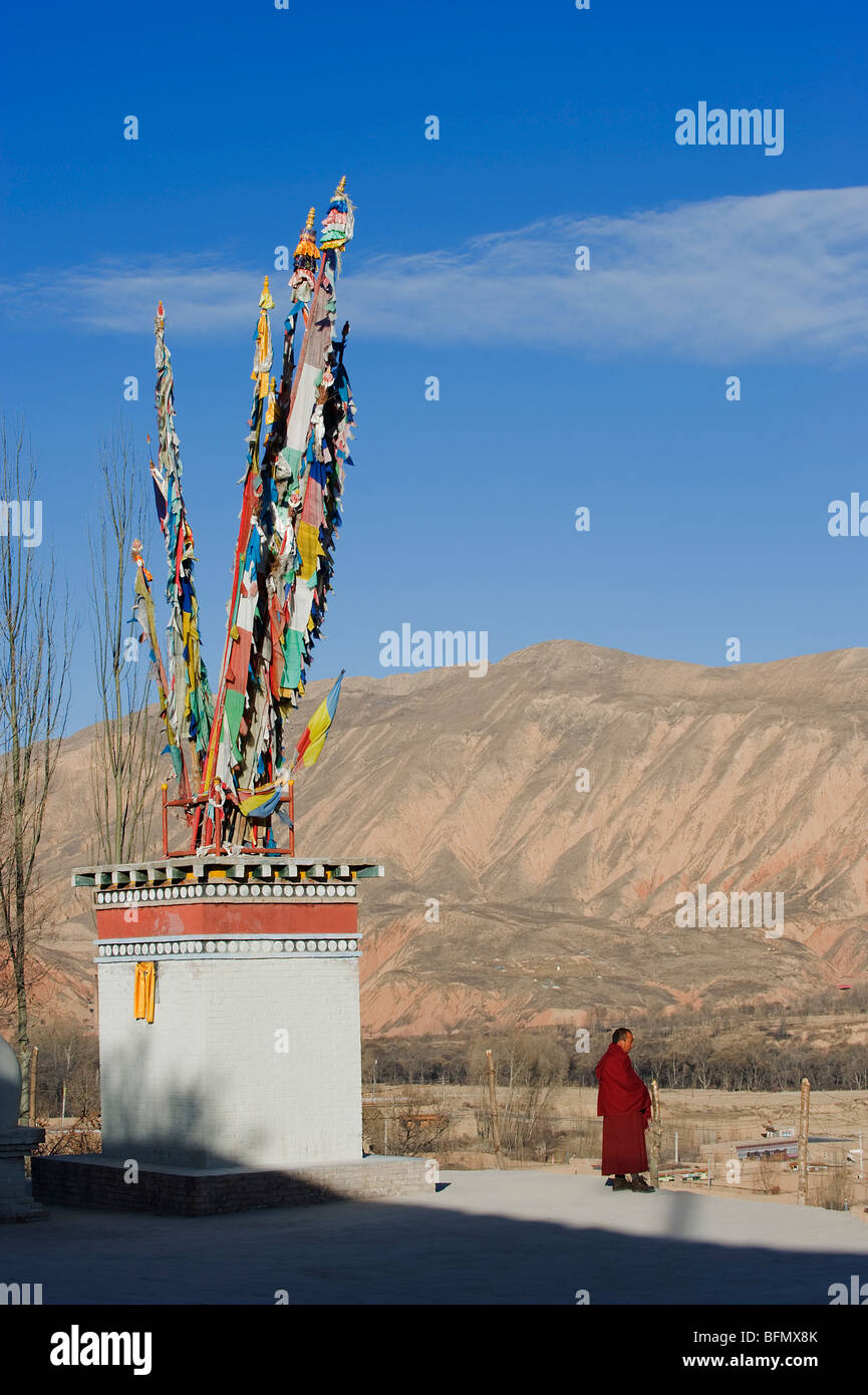 China, Provinz Qinghai, Tongren, Wutun Si Tempel in Gomar Lamakloster Stockfoto
