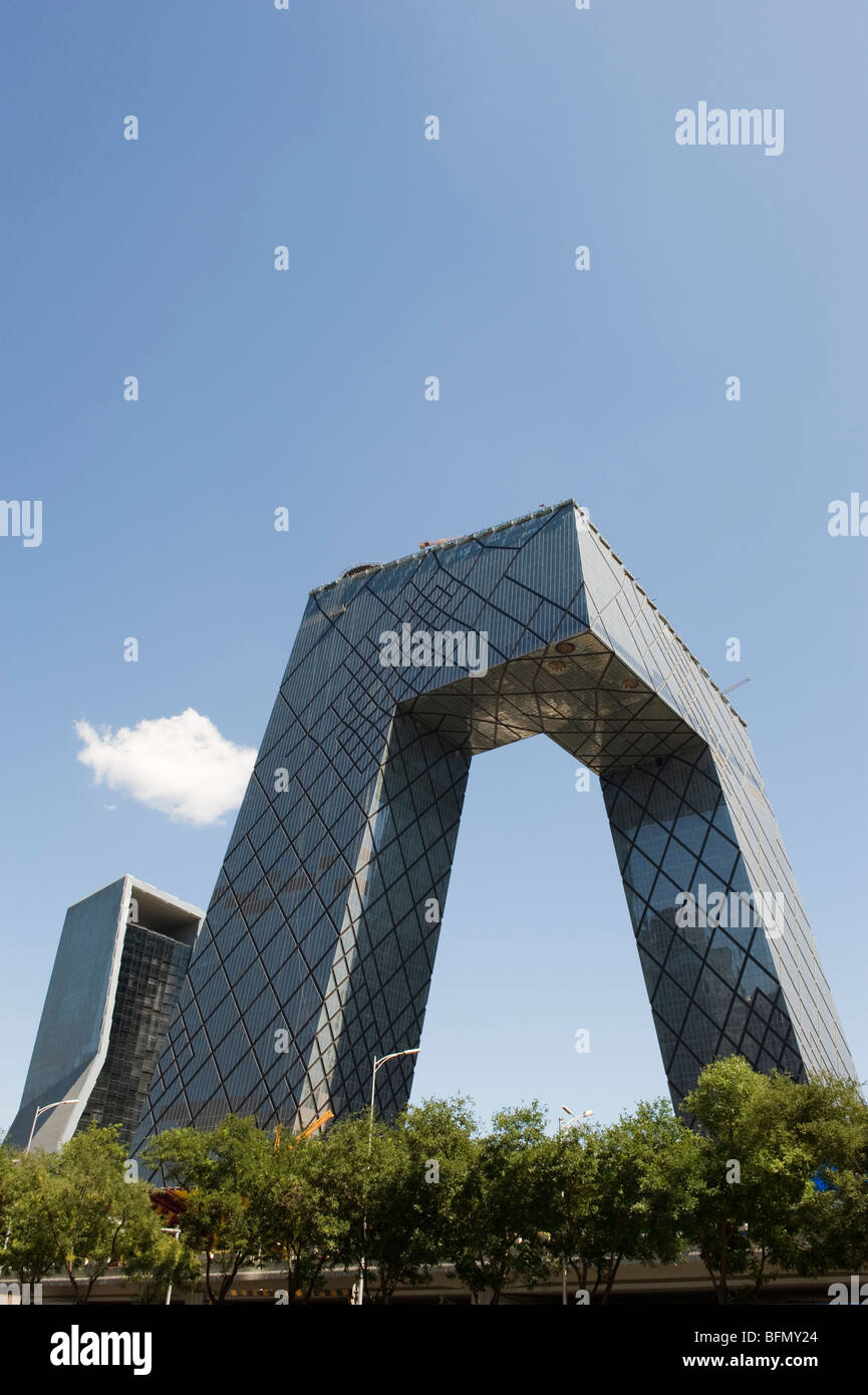 China, Peking, CBD Guomao District, CCTV-Gebäude Stockfoto