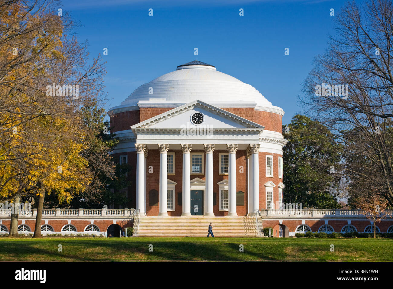 Rotunde, nach dem Vorbild von Pantheon, University of Virginia, Charlottesville, VA, Gründer und Architekten Thomas Jefferson Stockfoto