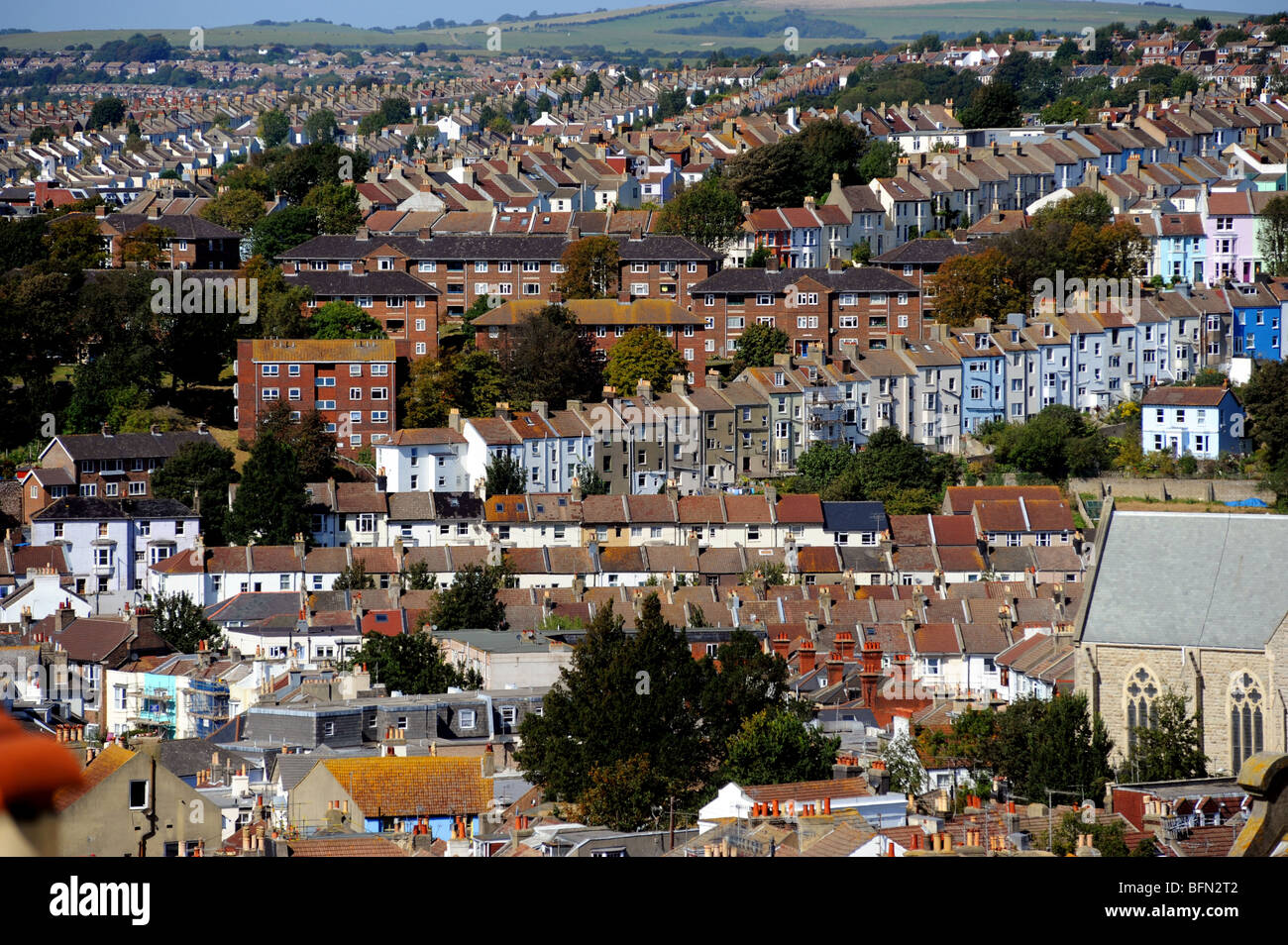 Reihen von Häusern im Zentrum von brighton Stockfoto