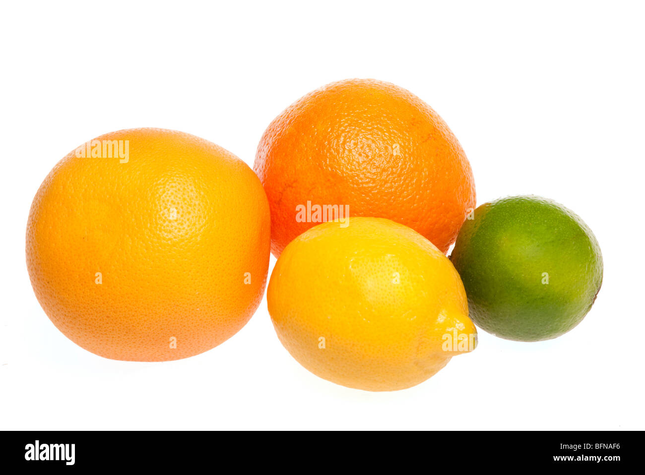 Obst orange Grapefruit Zitrone Limette Stockfoto