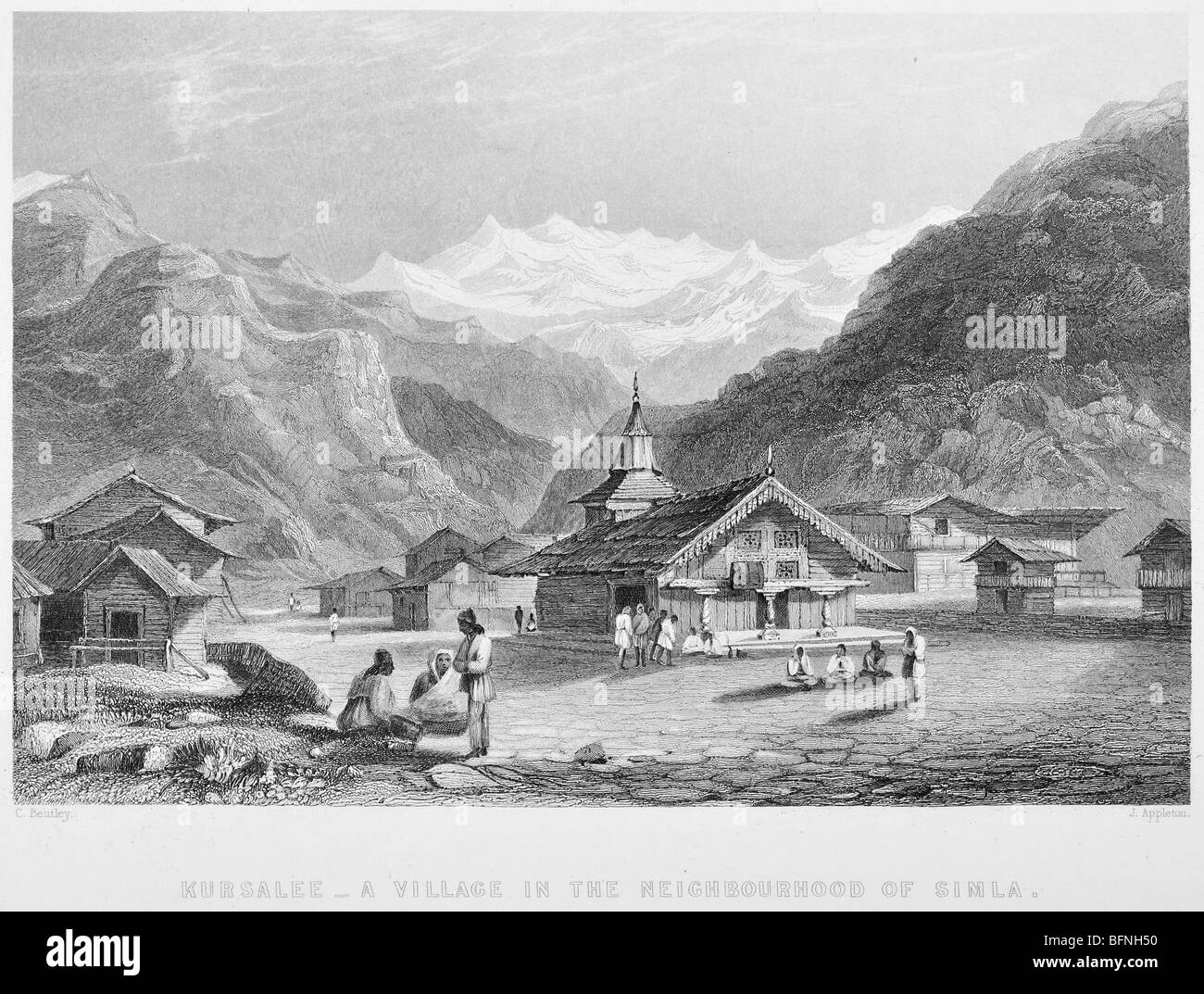 Kursalee Dorf in der Nähe von Simla Stockfoto