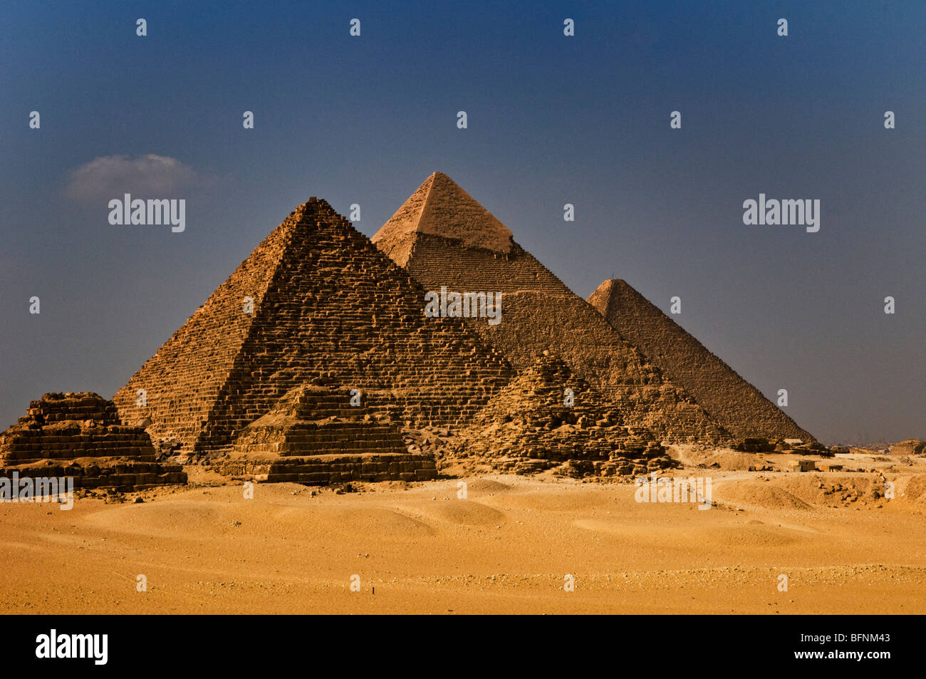 Die erstaunliche Pyramiden von Gizeh. Stockfoto