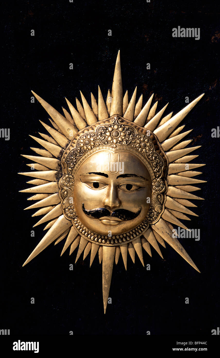 Sonnengott Symbol des Königs; Udaipur; Rajasthan; Indien; asien Stockfoto