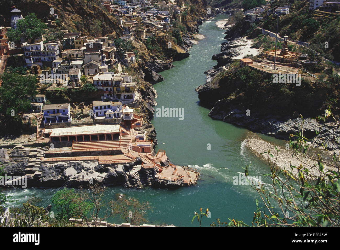 Rudraprayag Ganga Fluß Uttar Pradesh, Indien Stockfoto