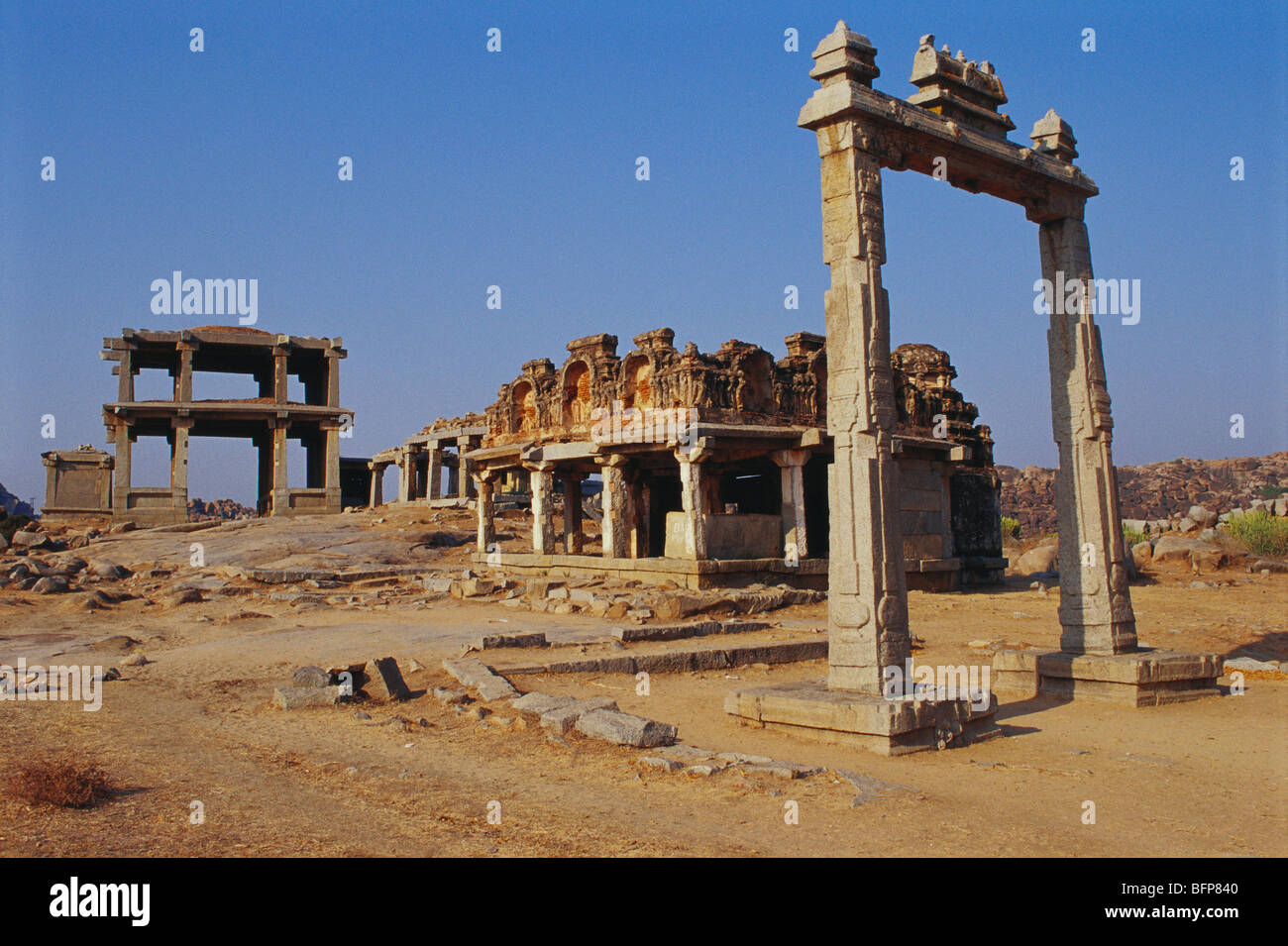 Kings Balance ; Vijayanagara Empire ; Hampi ; Hampe ; Hospet ; Hosapete ; Ballari ; Karnataka ; Indien ; Asien Stockfoto