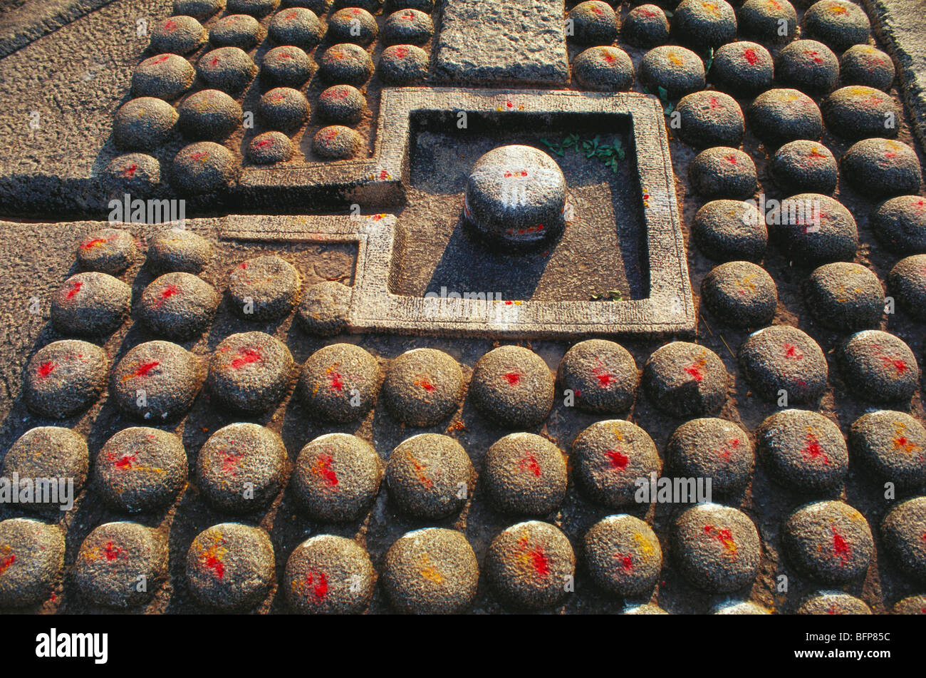 Koti Linga Tempel; Kotolinga Tempel; Chakra Tirtha; Chakratirtha; Hampi; Hampe; Hospet; Hosapete; Ballari; Karnataka; Indien; Asien Stockfoto