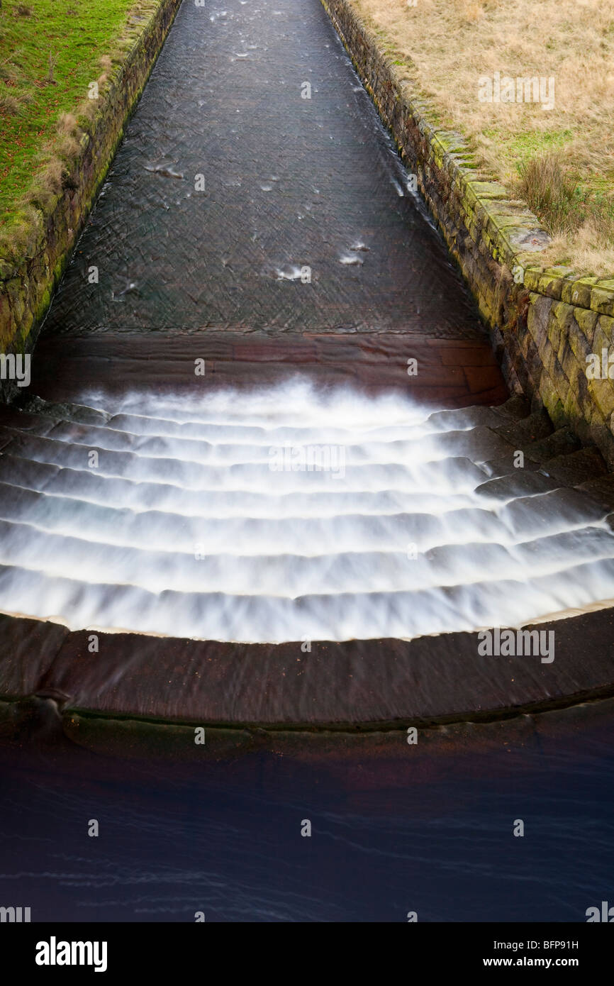 Wasserzufluss zum reservoir Stockfoto