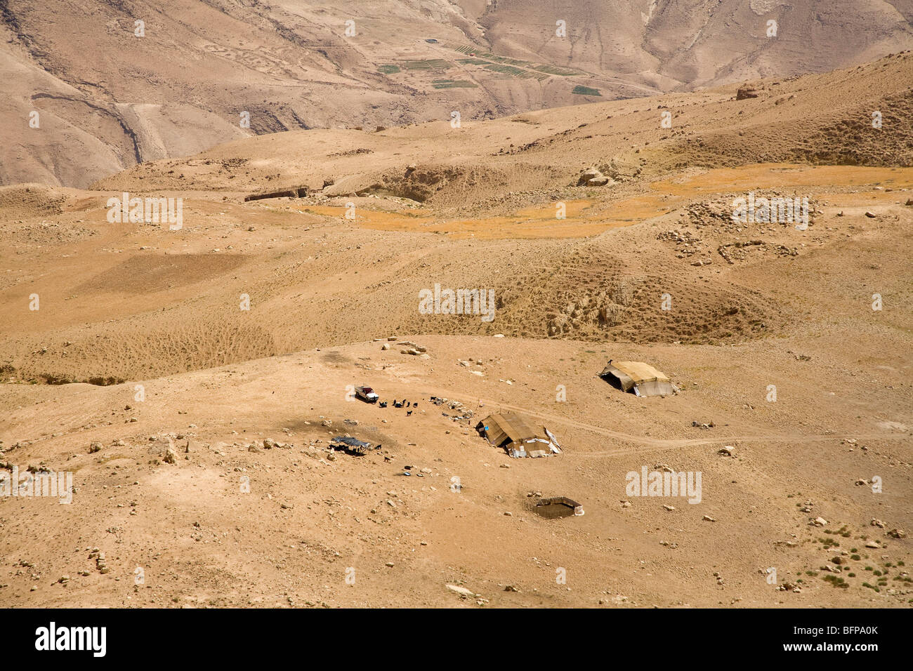 Nomaden mit Zelten in der Wüste, Jordanien, Naher Osten, Asien Stockfoto