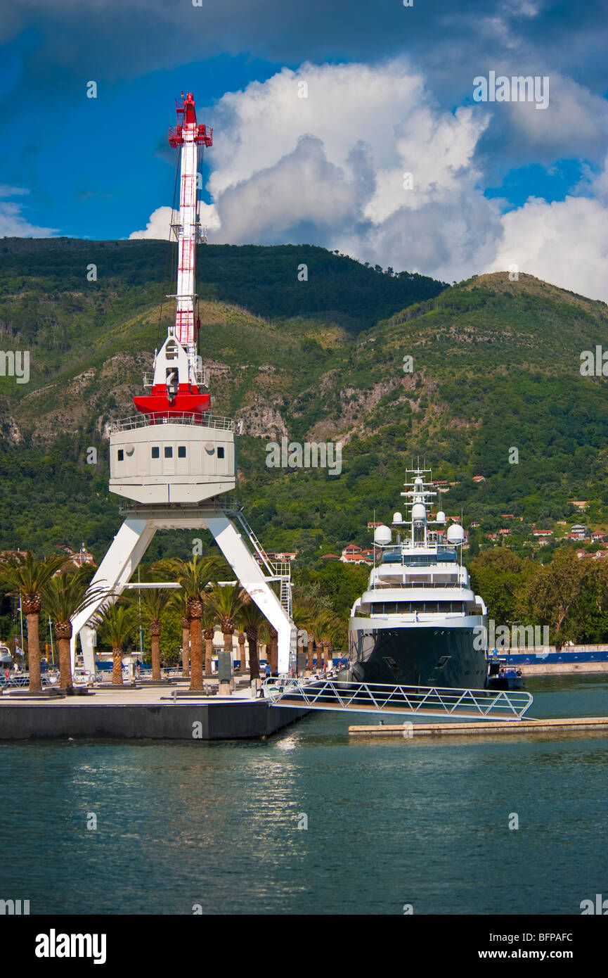 Super yacht Queen K am Yachthafen Porto Montenegro, Tivat, Montenegro Stockfoto