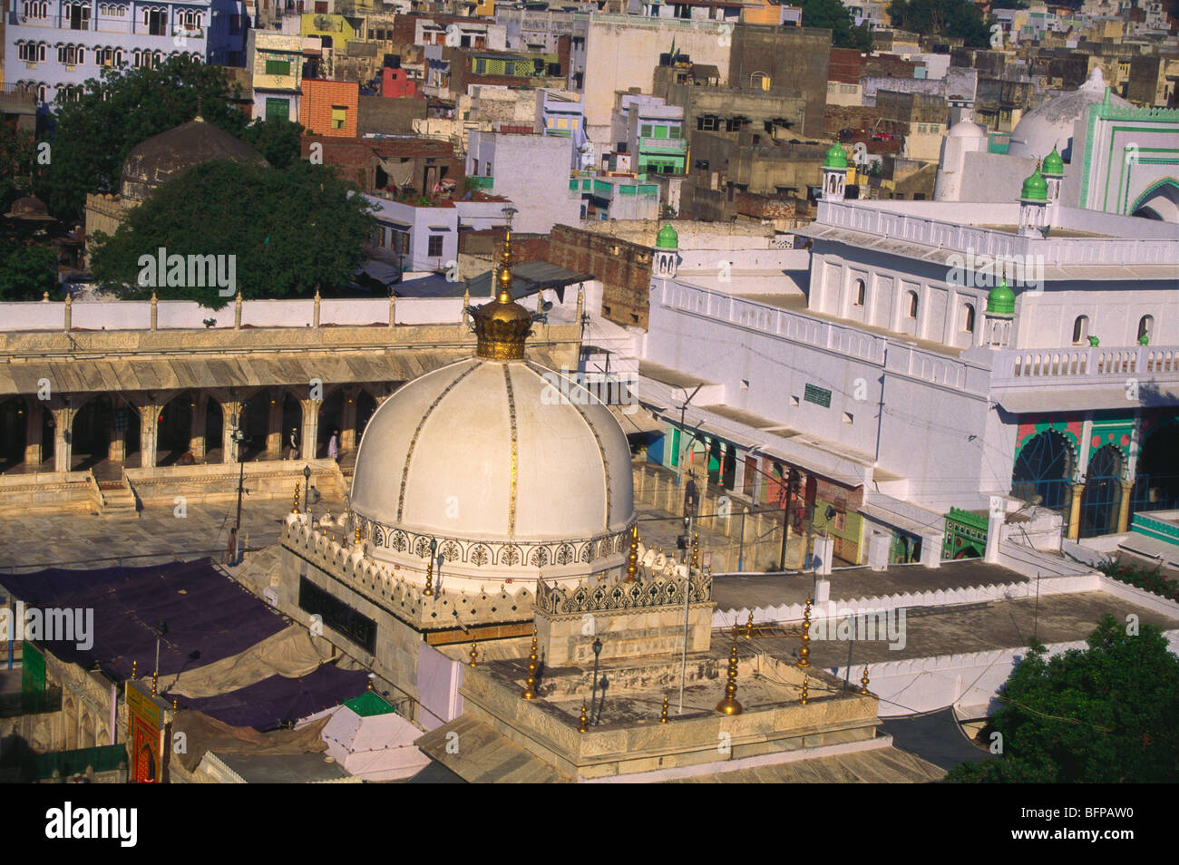 Luftbild des Dargah von Khwaja Moinuddin Chisti Ajmer Rajasthan Indien Stockfoto