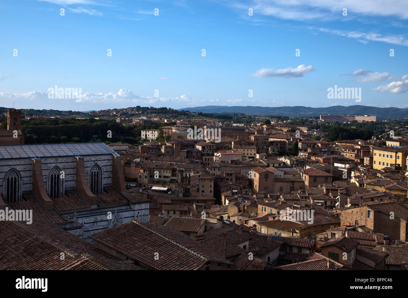 Italien, Toskana, Siena, Blick auf die Stadt aus der Kathedrale Facciatone belvedere Stockfoto