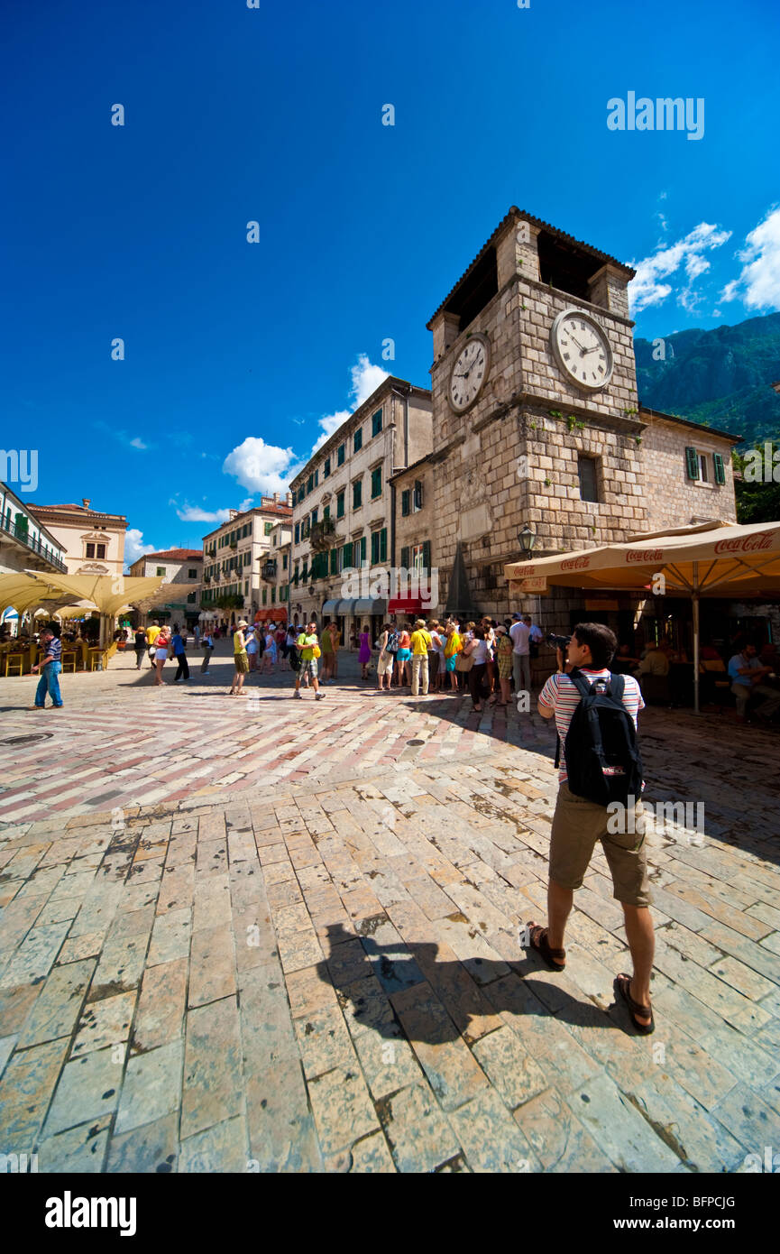 Straße in der historischen Altstadt von Kotor, Bucht von Kotor, Montenegro Stockfoto