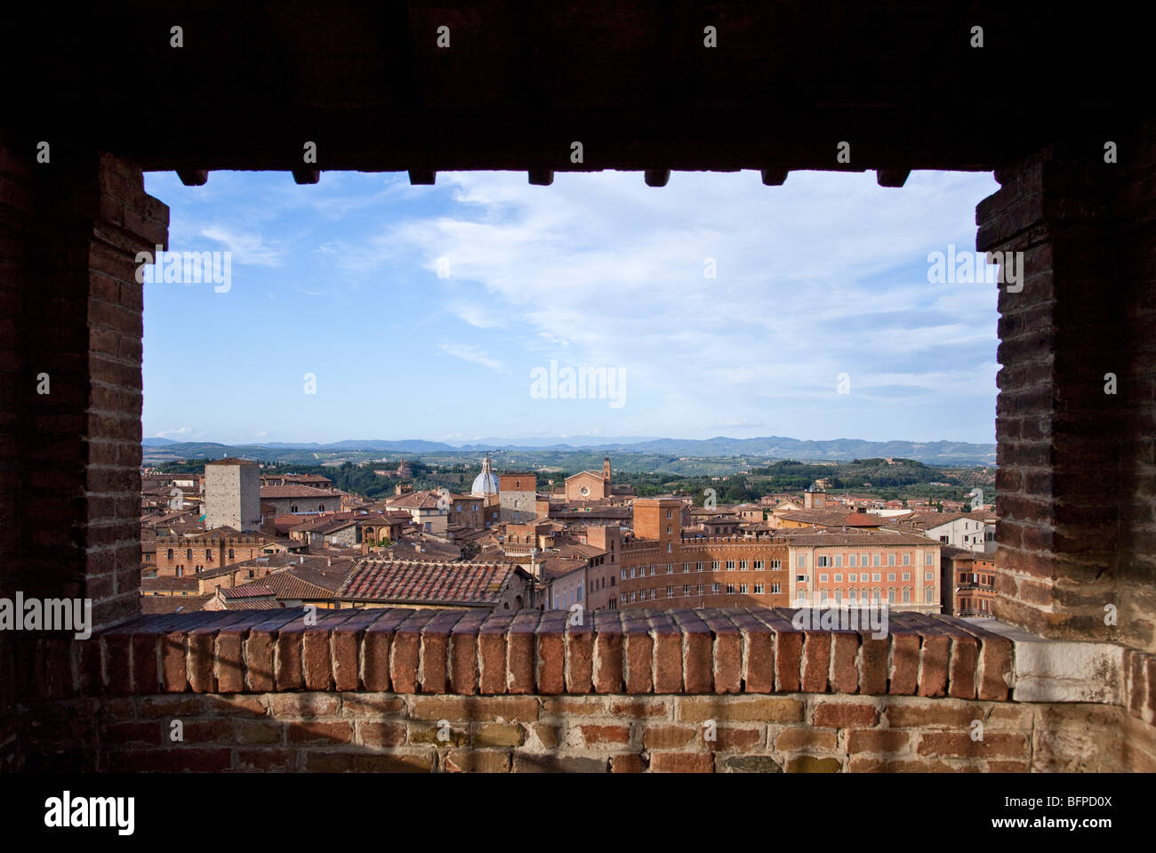 Italien, Toskana, Siena, Blick auf die Stadt vom Dom Facciatone belvedere Stockfoto