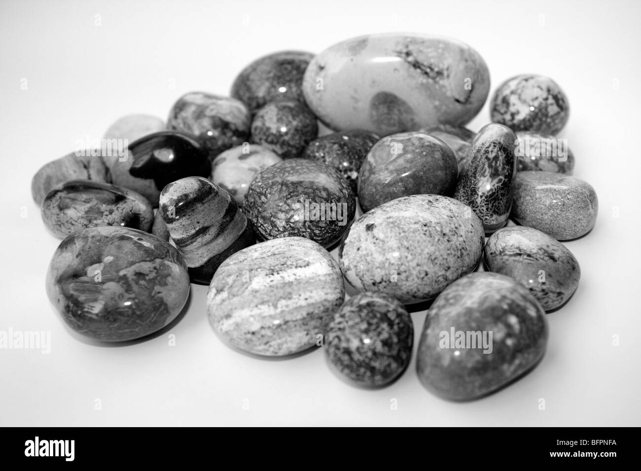 Dekorative polierte Kiesel Stockfoto