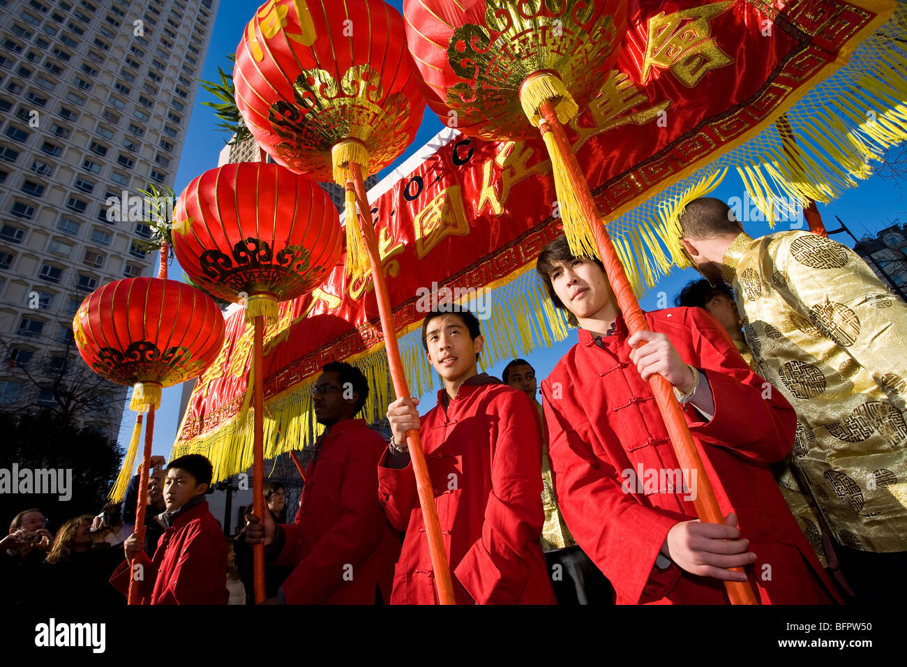 CHINESISCH NEUJAHR, CHINATOWN, PARIS Stockfoto