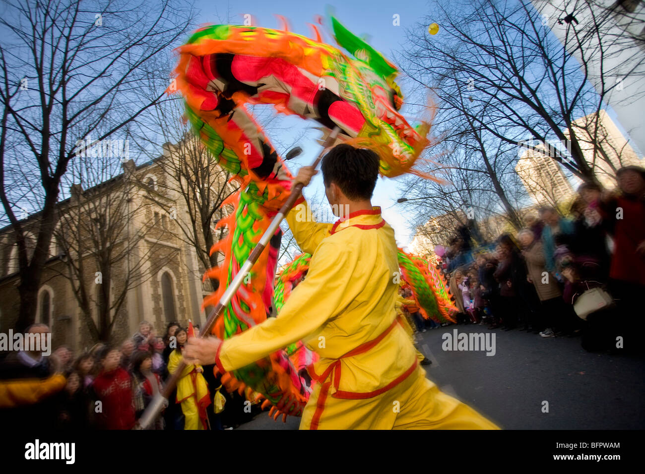 CHINESISCH NEUJAHR, CHINATOWN, PARIS Stockfoto