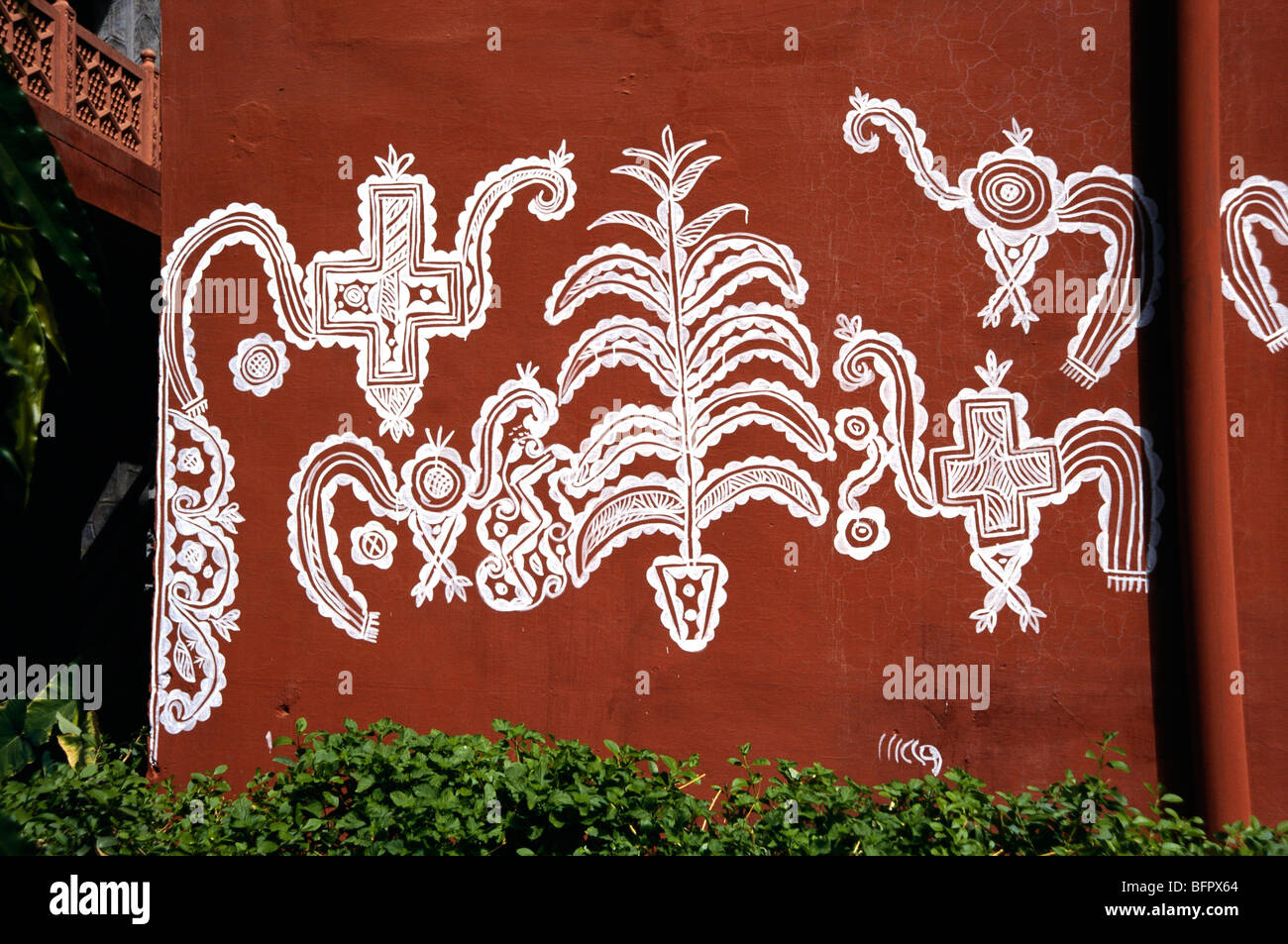 SNS 66515: Wandmalerei; Rajasthan; Indien Stockfoto