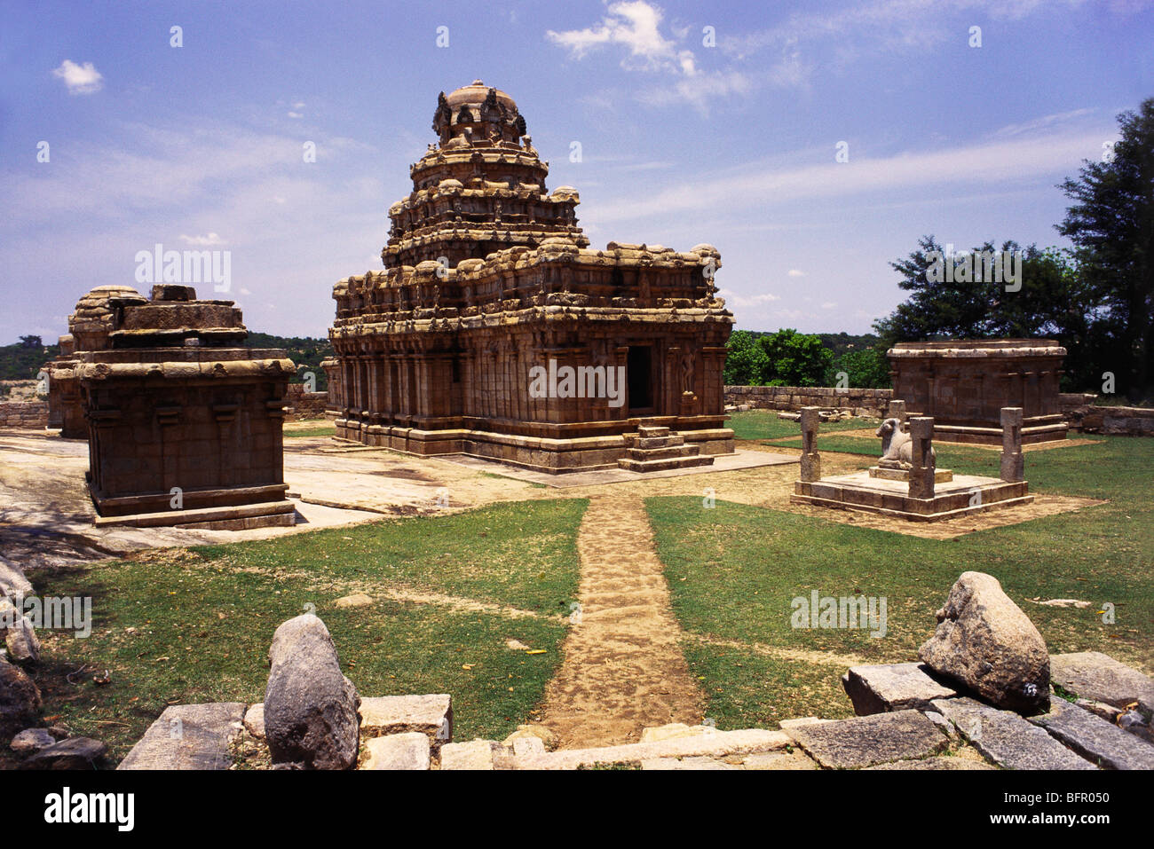 MAA 66952: 9. Jahrhundert Tempel in Vijayalaya Chola Periode am Narthamalai; Tamil Nadu; Indien Stockfoto