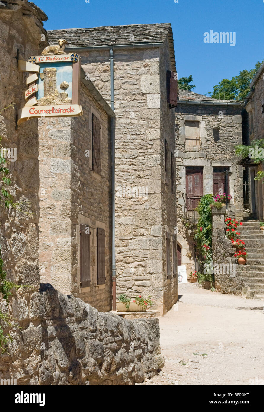 Mittelalterliches Dorf La Couvertoirade Frankreich Stockfoto