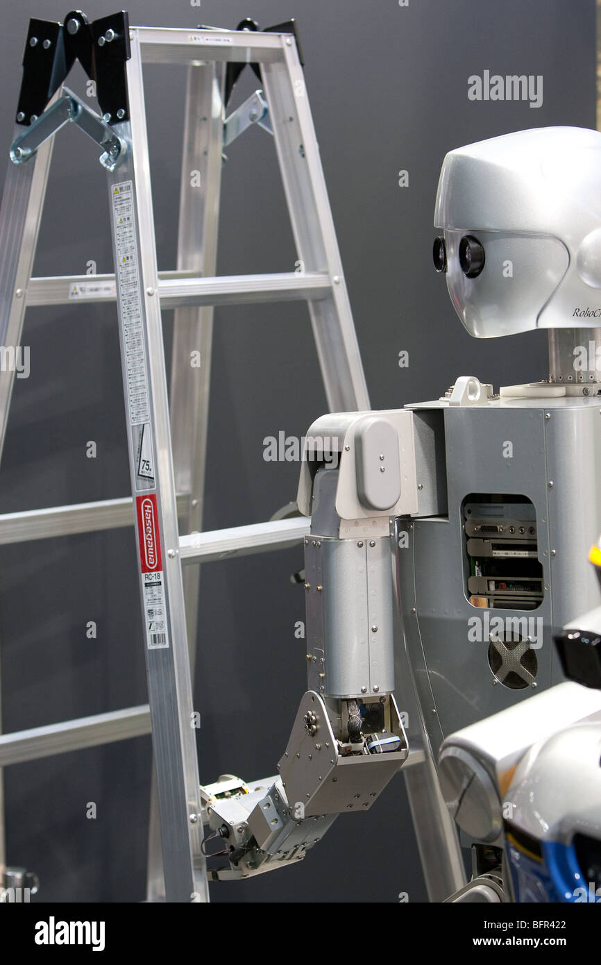 Humanoide Roboter, produziert von Kawada, auf dem Display an der International Robot Exhibition 2009 in Tokio, Japan Stockfoto