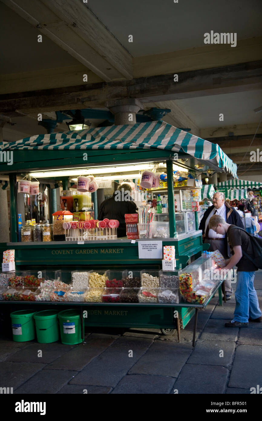 Sweet stall in Covent Garden Stockfoto