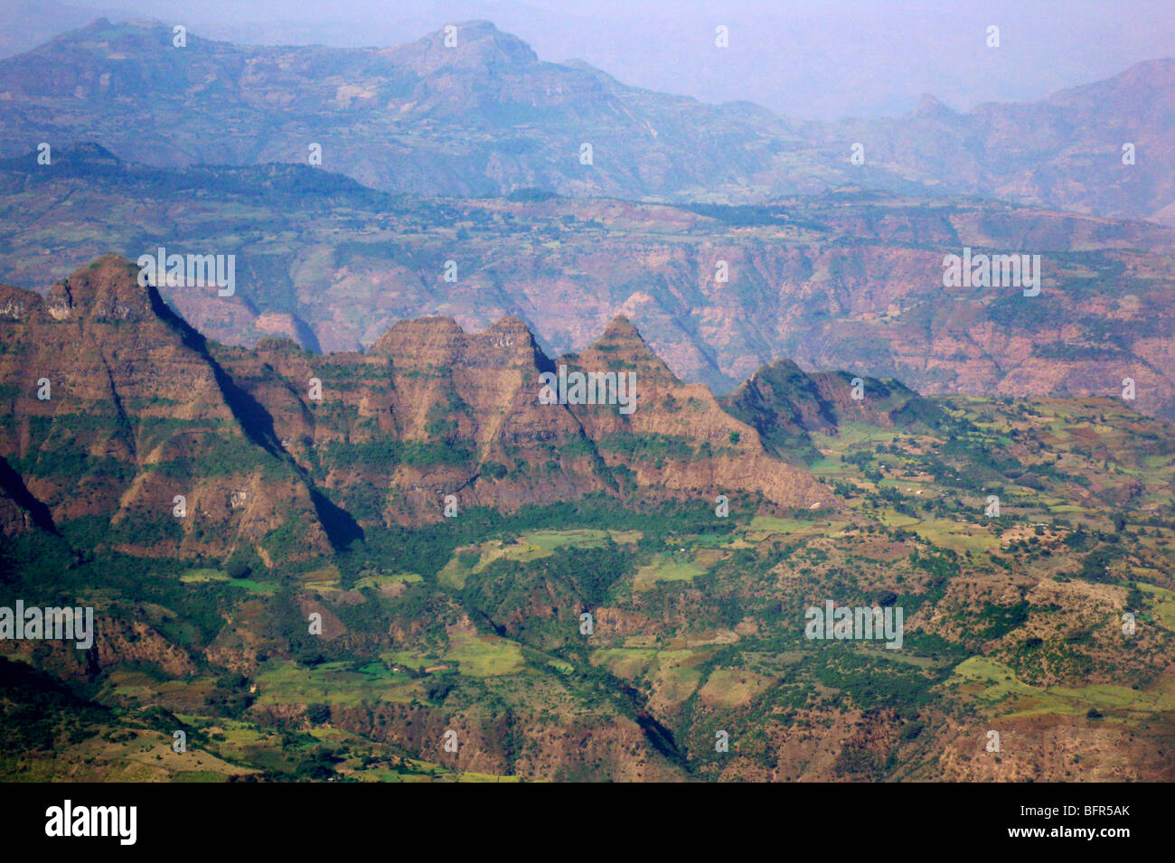 Eine malerische Landschaft in den Simien-Bergen Stockfoto