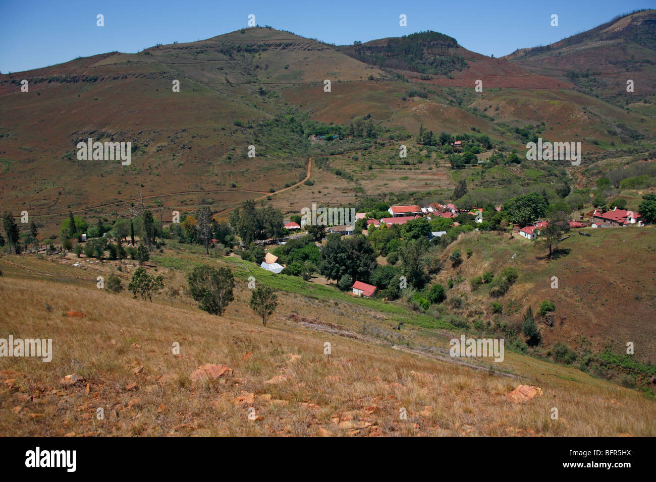 Panorama des Dorfes Pilgrims Rest Stockfoto