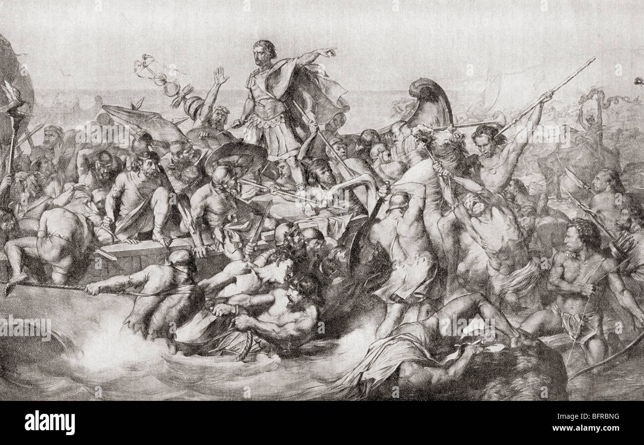 Julius Cäsars erste Invasion von Großbritannien in 55BC. Stockfoto