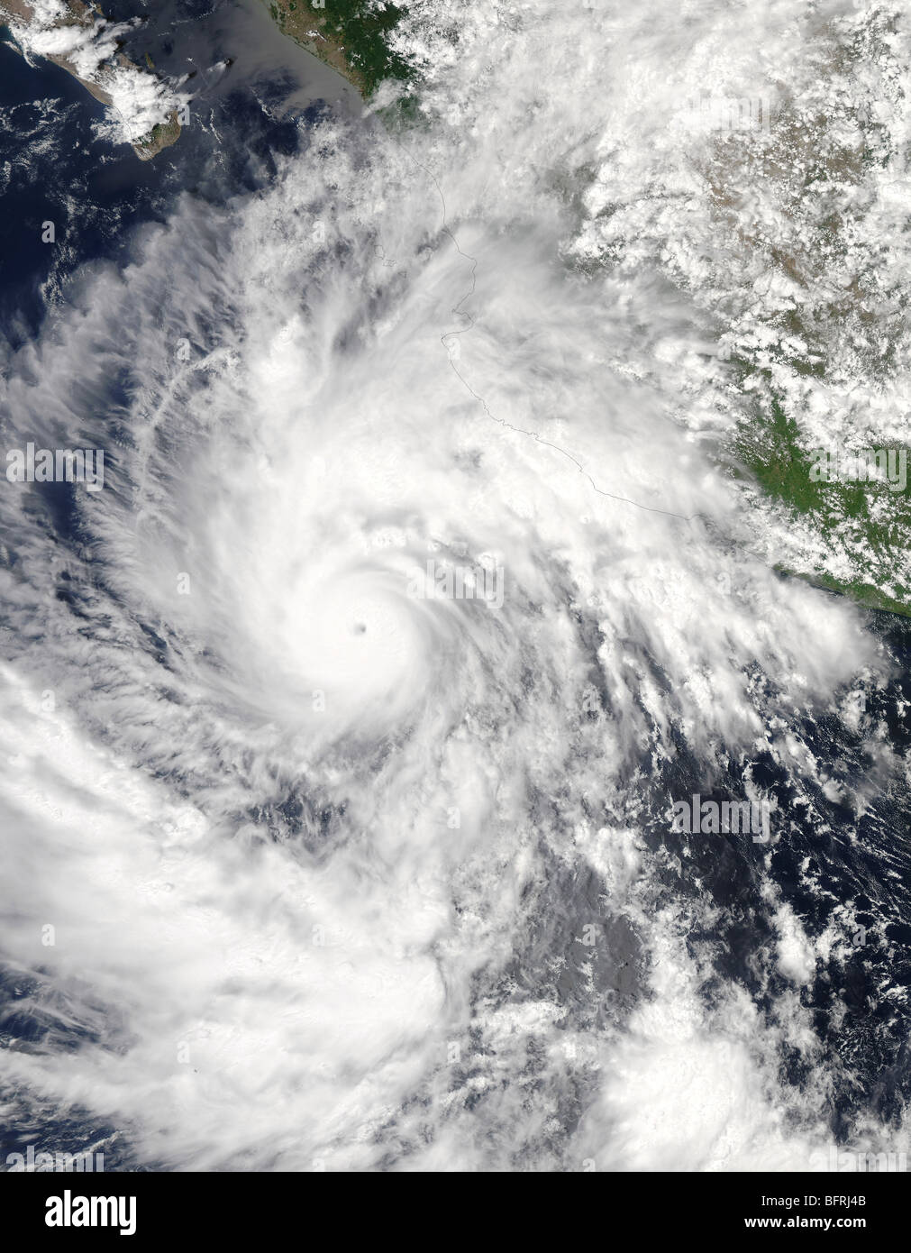 Hurrikan Jimena in Richtung der mexikanischen Halbinsel Baja. Stockfoto
