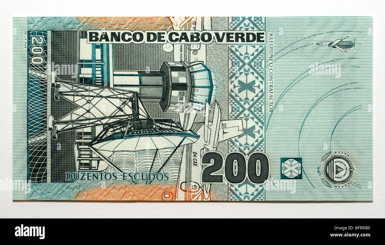 Kap Verde 200 zwei hundert Escudo Banknote Stockfoto