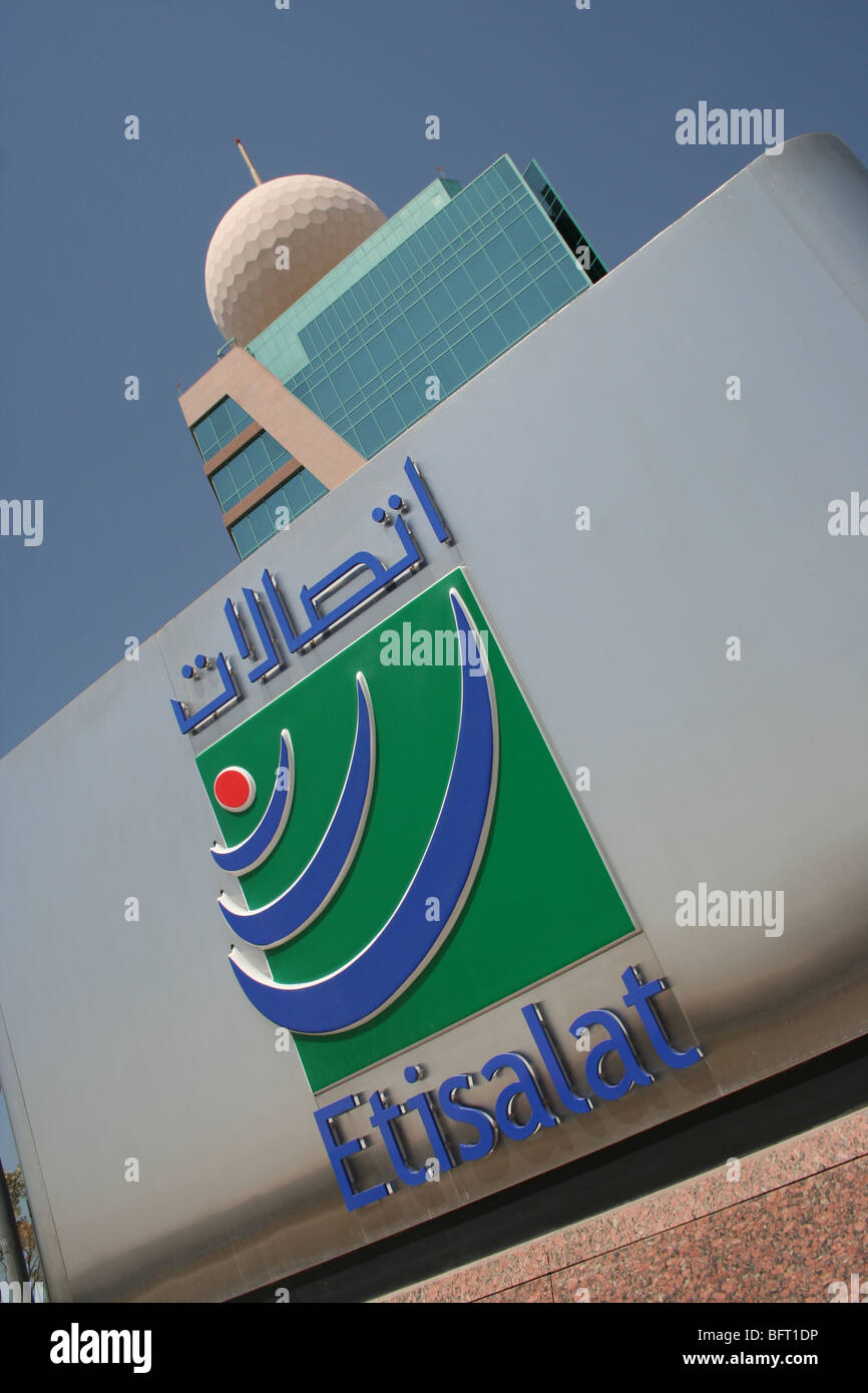 RAS AL Khaimah Etisalat Hauptsitz Telekommunikation Stockfoto