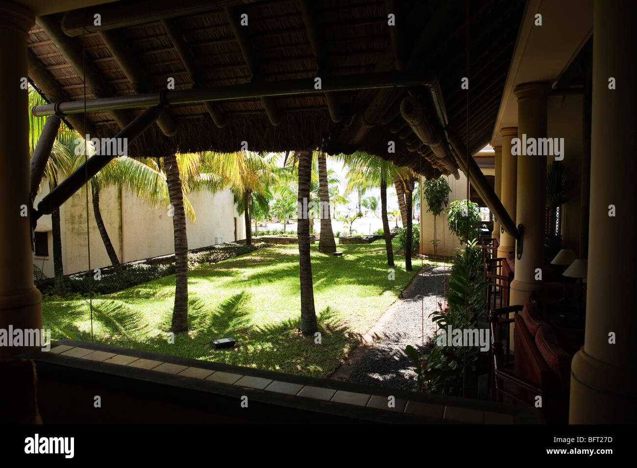 Hof am Resort, Mauritius Stockfoto