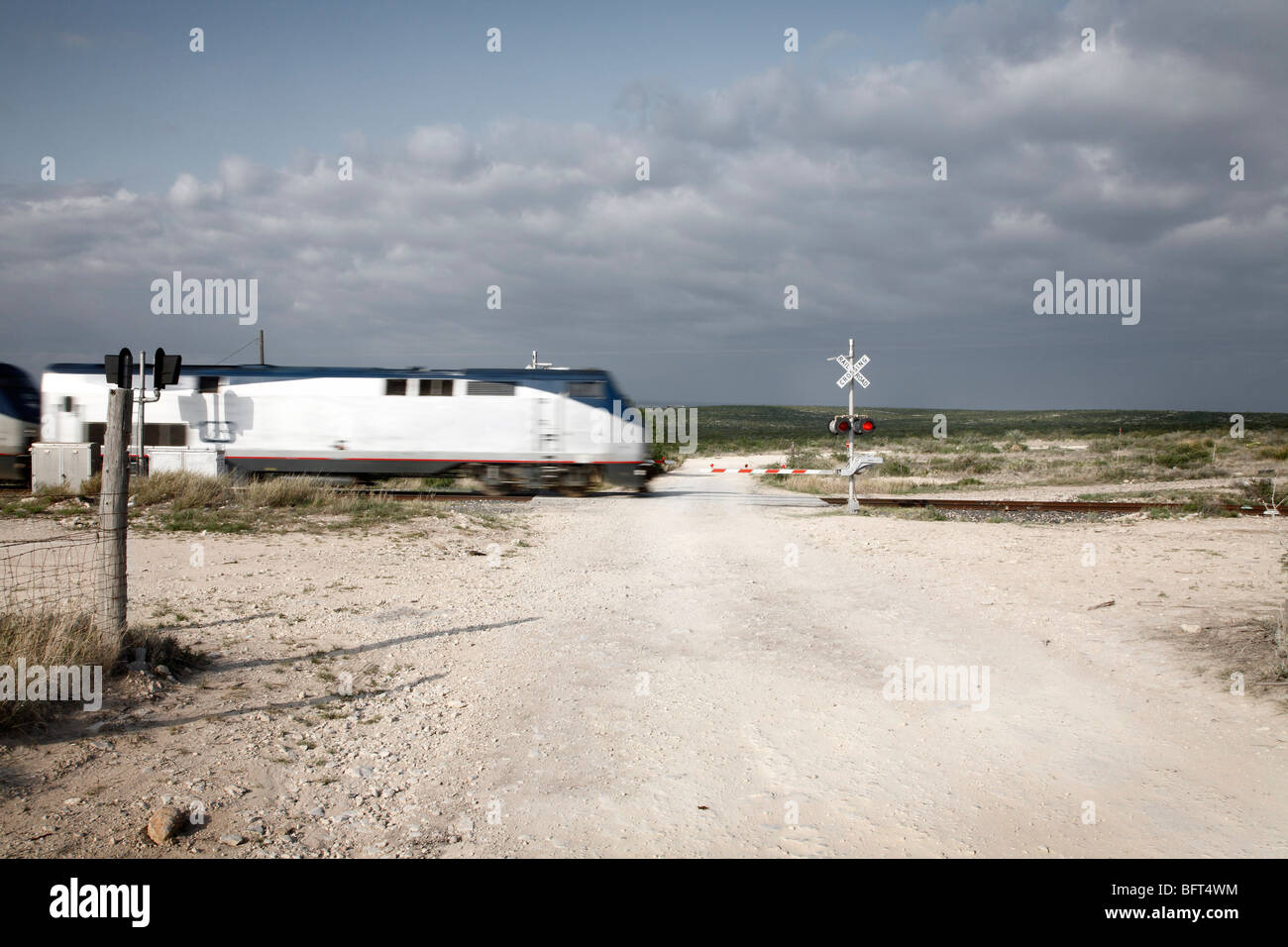 Bahnübergang, Amistad National Recreation Area, Texas, USA Stockfoto