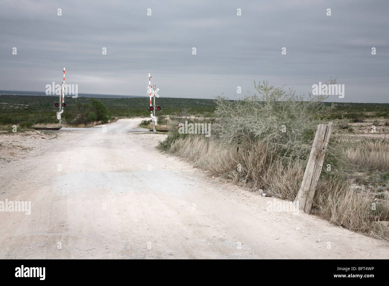 Bahnübergang, Amistad National Recreation Area, Texas, USA Stockfoto