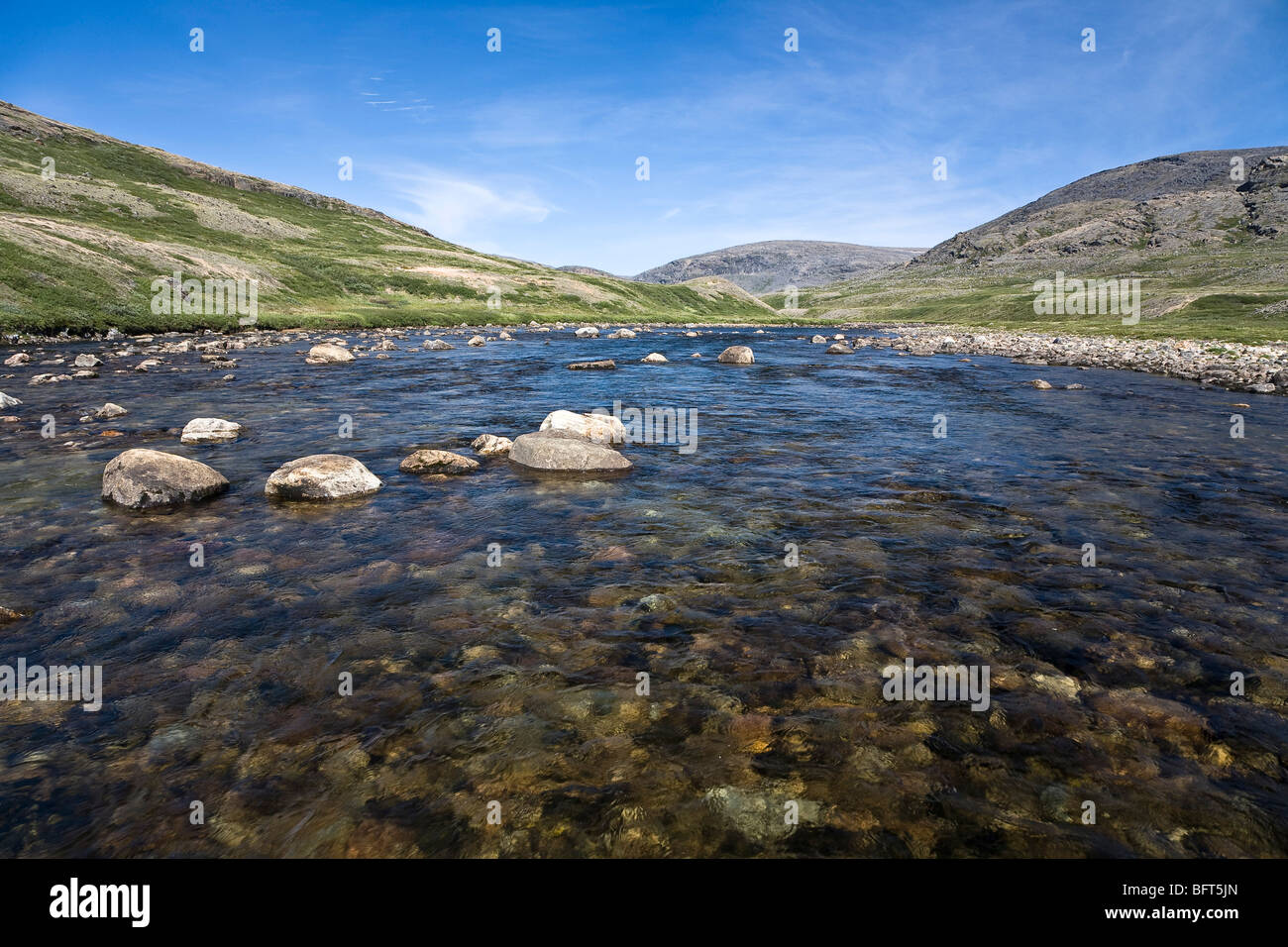 Soper Fluss, Katannilik Territorial Park Reserve, Baffininsel, Nunavut, Kanada Stockfoto