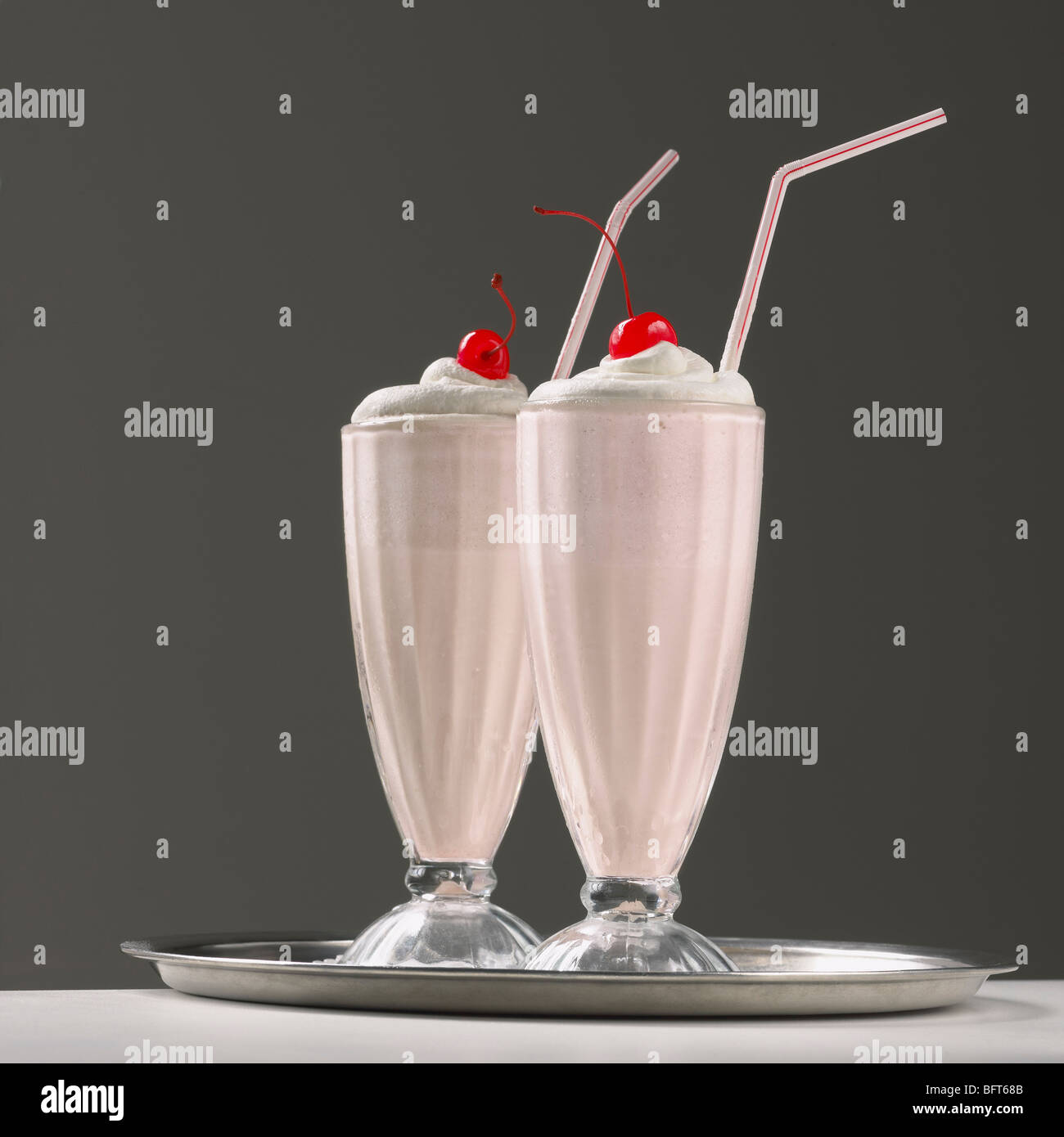 Erdbeer-Milchshakes Stockfoto